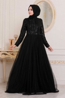 Evening & Party Dresses - فستان سهرة حجاب أسود 100334572 - Turkey