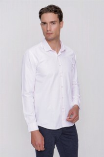 Men's Pink Saldera Slim Fit Slim Fit Straight Long Sleeve Shirt 100350881