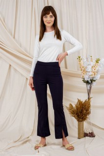 Pants - Ausgestellte Damenhose mit Schlitz vorne 100326080 - Turkey
