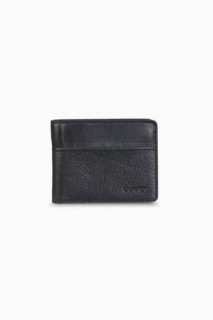 Wallet - Black Leather Men's Wallet 100346028 - Turkey