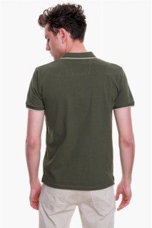 Men's Green Basic Polo Neck Pocketless Dynamic Fit Comfortable Fit T-Shirt 100351221