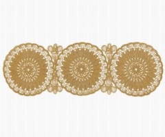 Table Runner - Anglez Cord Embroidered Lux ??Midi Runner Gold 100260010 - Turkey