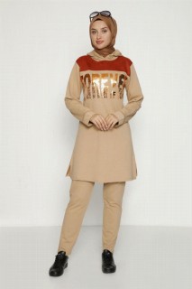 Lingerie & Pajamas - Women's Print Detailed Hoodie Tracksuit Set 100325599 - Turkey