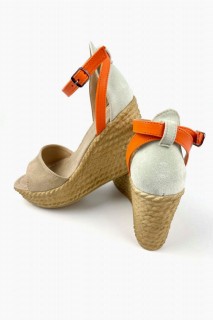 Heels & Courts - Suzanne Ten Baby Blue Suede Wedge Heel Shoes 100344325 - Turkey