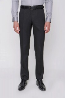 pants - Men Black Basic Santos Jacquard Slim Fit Slim Fit Fabric Trousers 100350836 - Turkey