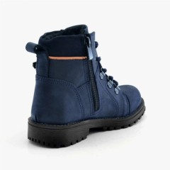 Minator Genuine Leather Navy Blue Boots Zipped for Children 100278591