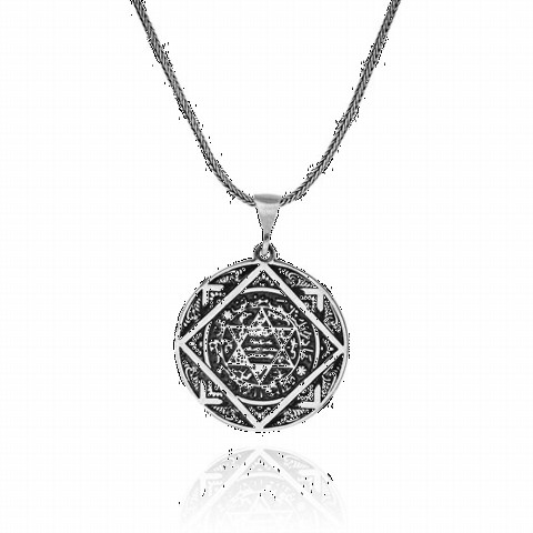 Seal of Solomon Embroidered Seljuk Star Silver Necklace 100349496
