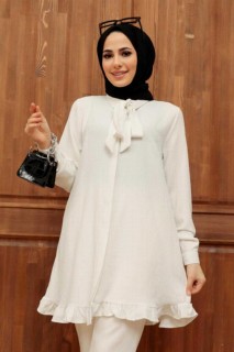Woman Clothing - White Hijab Tunic 100340373 - Turkey