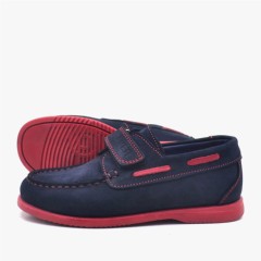 Simurg Navy Blue Genuine Leather Velcro Sport Shoes for Boys 100278566