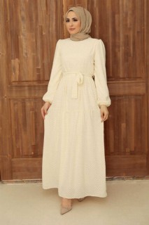 Daily Dress - Beige Hijab Dress 100340995 - Turkey