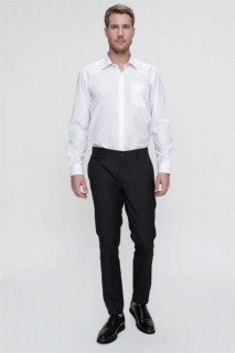 Men Black Mars Slim Fit Side Pocket Fabric Trousers 100350667