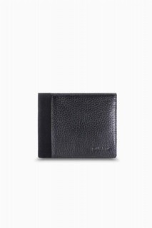 Wallet - Black Nubuck Detailed Slim Leather Men's Wallet 100345684 - Turkey