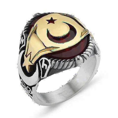 Moon Star Rings - خاتم رجالي من الفضة الإسترليني 100348680 - Turkey