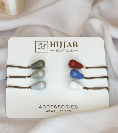 clips-pins - 6 pcs Muslim Hijab Clip Scarf 100298845 - Turkey