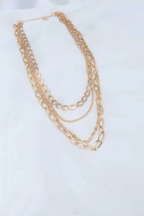 Gold Color Multi Chain Women Necklace 100327535