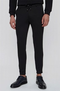 Subwear - Men's Black Miami Knitted Slim Fit Slim Fit Slim Fit Waist Elastic and Laced Sports Trousers 100350976 - Turkey