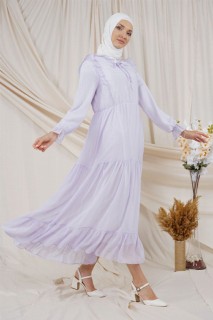 Daily Dress - Women's Frill Detailed Chiffon Dress 100326118 - Turkey