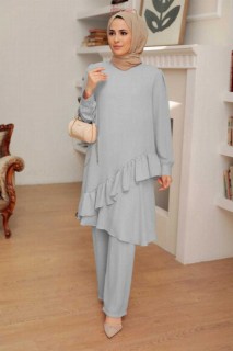 Cloth set - Robe de costume hijab grise 100341074 - Turkey