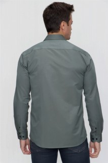 Men's Green Jacquard Slim Fit Shirt 100351014