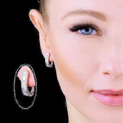 Zircon Stone Silver Women's Earrings 100349604