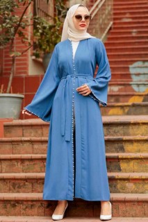 Daily Dress - عباءة حجاب أزرق نيلي 100338901 - Turkey