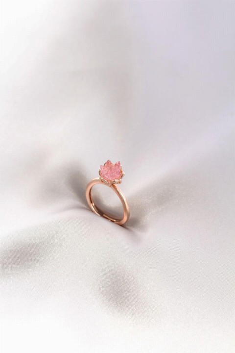 jewelry - Light Pink Color Lotus Flower Adjustment Ring 100326481 - Turkey