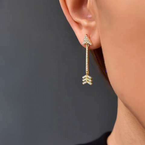 Earrings - Stone Arrow Silver Earrings 100350000 - Turkey