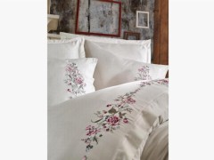 Lace Efsa Embroidered Cotton Satin Duvet Cover Set Cream 100280353