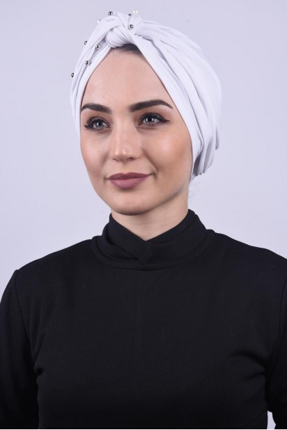 Woman Bonnet & Turban - Bonnet Sergé Nacré Blanc - Turkey