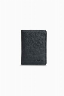 Men - Extra Slim Black Genuine Leather Men's Wallet 100345310 - Turkey