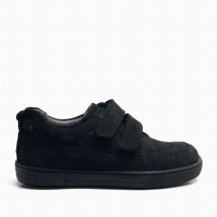Black Genuine Leather Velcro Children's Sports Shoes Boys 100278787