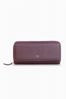 Bags - Portefeuille femme en cuir violet 100345751 - Turkey