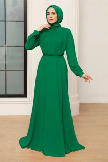 Evening & Party Dresses - Grünes Hijab-Abendkleid 100340552 - Turkey