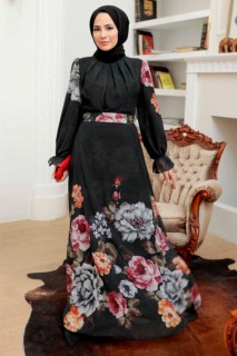 Clothes - Black Hijab Dress 100340845 - Turkey