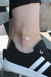 Rainbow Figure Gold Color Anklet 100327708