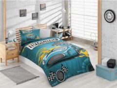 Racing Single Duvet Cover Set Turquoise 100260237