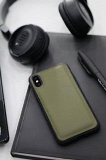 iPhone Case - iPhone X / XS Handyhülle 100346000 aus grünem Leder - Turkey