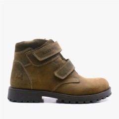 Sentor Series Genuine Leather Fur Boots Sand Color Velcro 100278670