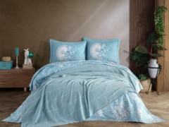 Bedding - Dowry Rainbow Embroidered Pique Set Turquoise 100332494 - Turkey