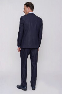 Men's Navy Blue Basic Straight Dynamic Fit Comfortable Cut 6 Drop Suit 100350799