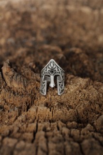 Silver Rings 925 - Adjustable Helmet Design Men's Ring 100319198 - Turkey