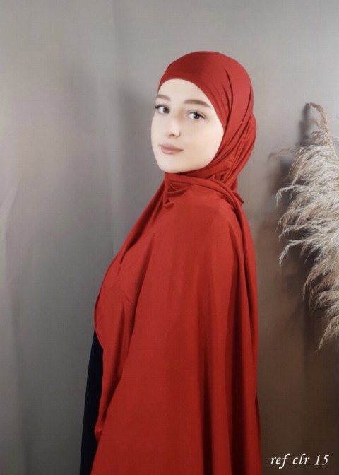 Woman Bonnet & Hijab - Jersey Premium - Ruby 100318187 - Turkey