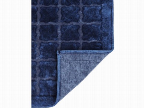 Bergama Cotton Bath Mat Set of 2 Navy Blue 100329388