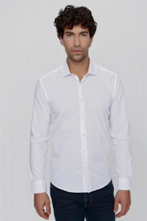 Shirt - قميص أبيض بقصة ضيقة للرجال بقصة ضيقة أبيض 100351026 - Turkey