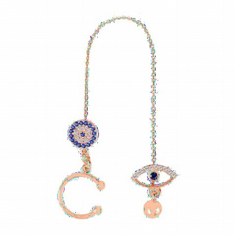 Jewelry & Watches - Evil Eye Pattern Silver Earrings 100347178 - Turkey