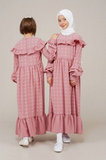 Young Girl Collar and Sleeves Pleated All-Length Dress 100352539