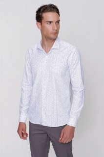 Men's Blue Saldera Slim Fit Slim Fit Long Sleeve Shirt 100350850