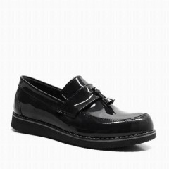 Classical - Classic Black Patent Leather Loafer Small Size Men's Shoes 100278794 - Turkey
