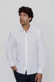 Shirt - قميص أبيض رجالي بقصة عادية بدون جيوب بقصة عادية 100351035 - Turkey