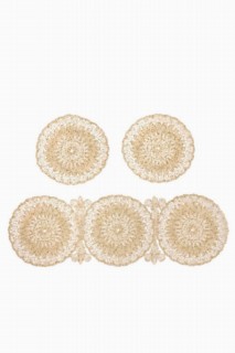 Anglez Cord Embroidered Luxury Living Room Set Cream-Gold 100260006
